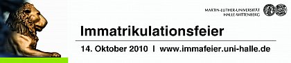 Audimaxbanner im CD der MLU - Immatrikulationsfeier